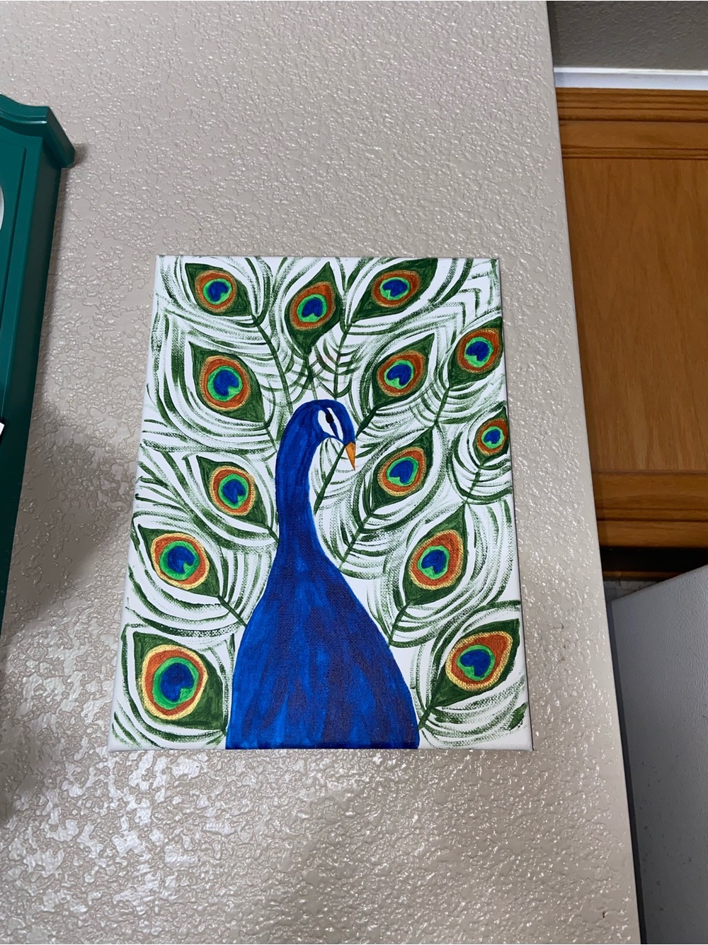 Peacock Painting Acrylic Canvas Art Wall Decor Home Decor Interior Living Room